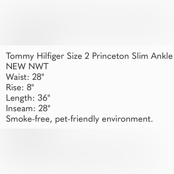 Tommy Hilfiger Size 2 Princeton Slim Ankle Pants Black NEW NWT - Picture 12 of 12